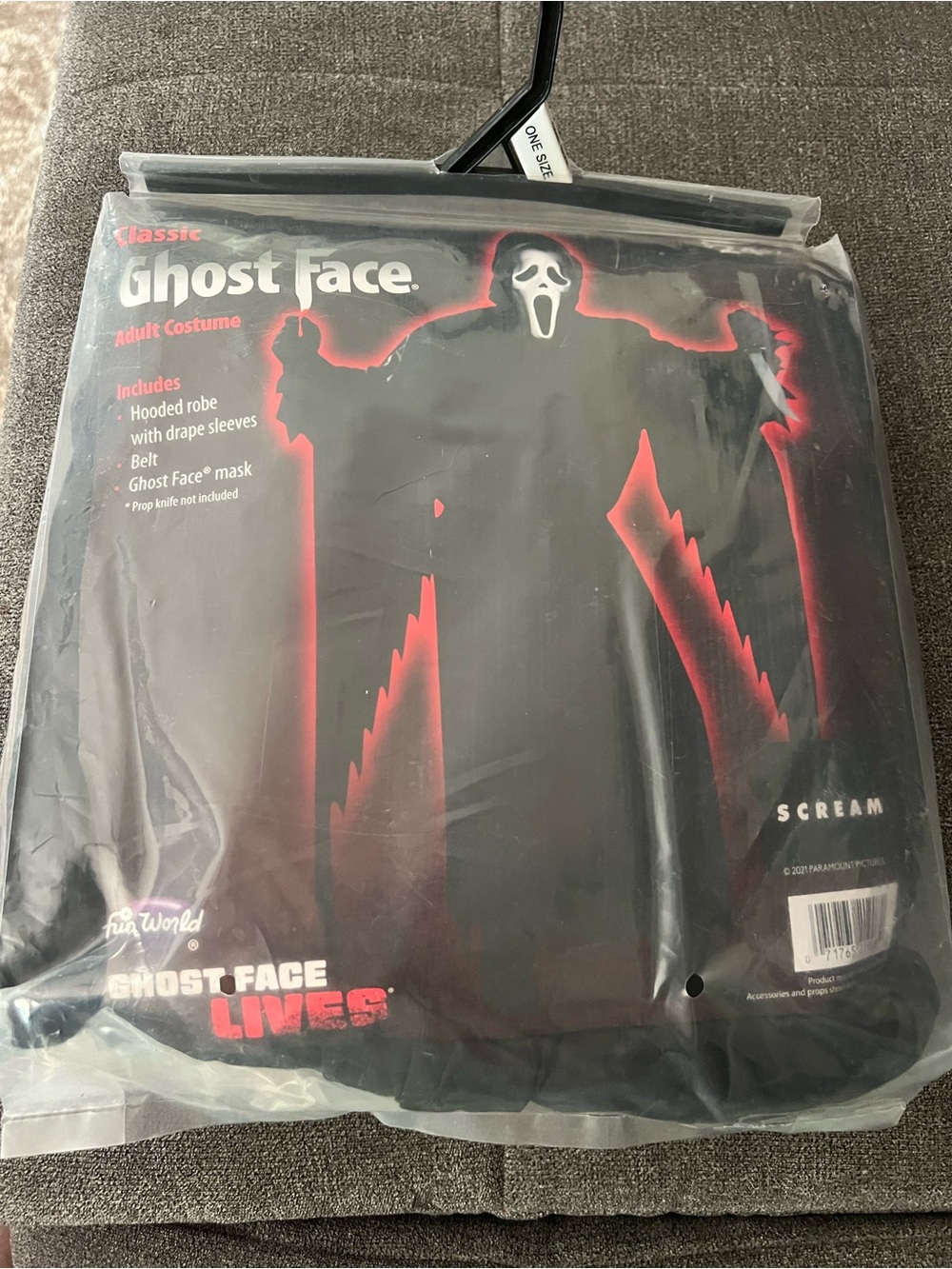 2021 NWT Ghost Face Adult Costume Scream Halloween One Size Fun World